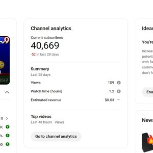 Monetized Youtube channel for sale